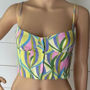 Zara Yellow Green Sleeveless Crop Camisole Sz S